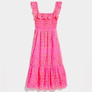 Women’s vineyard vines smocked midi dress neon
